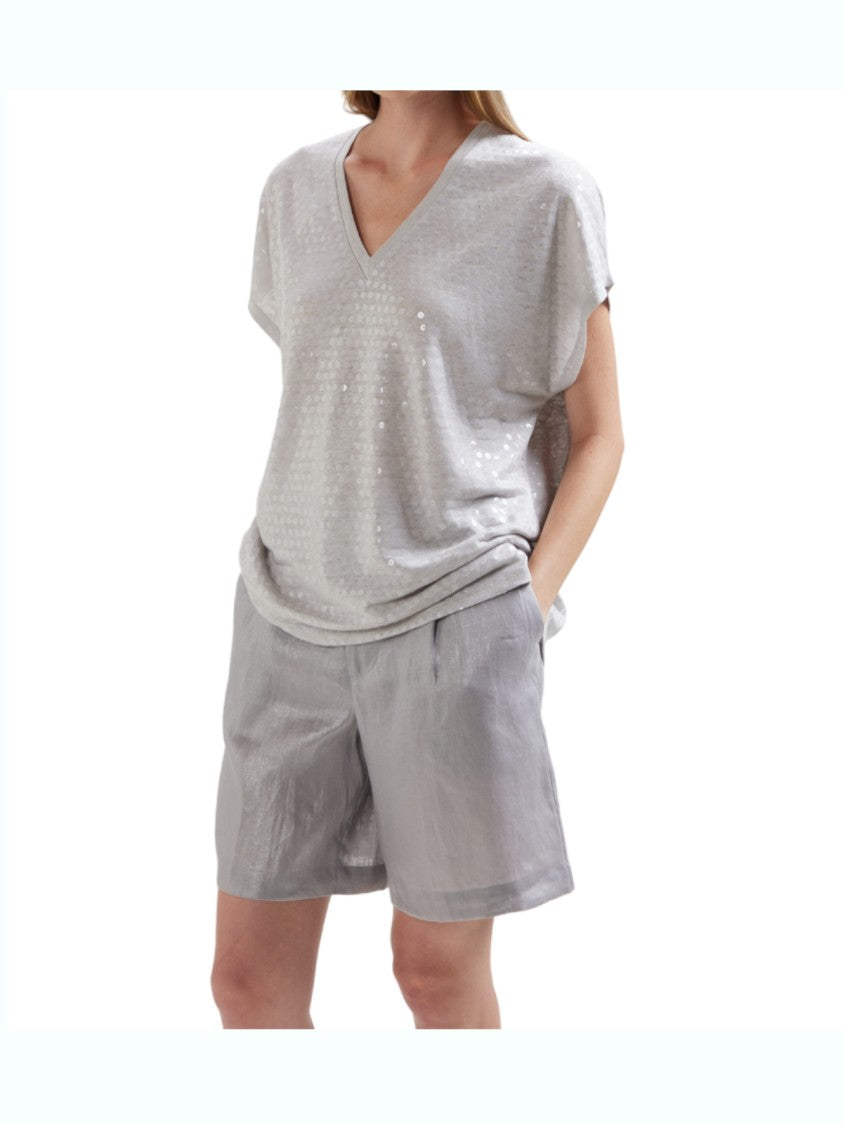 Kangra Relaxed-Fit Short-Sleeve Top With V-Neckline