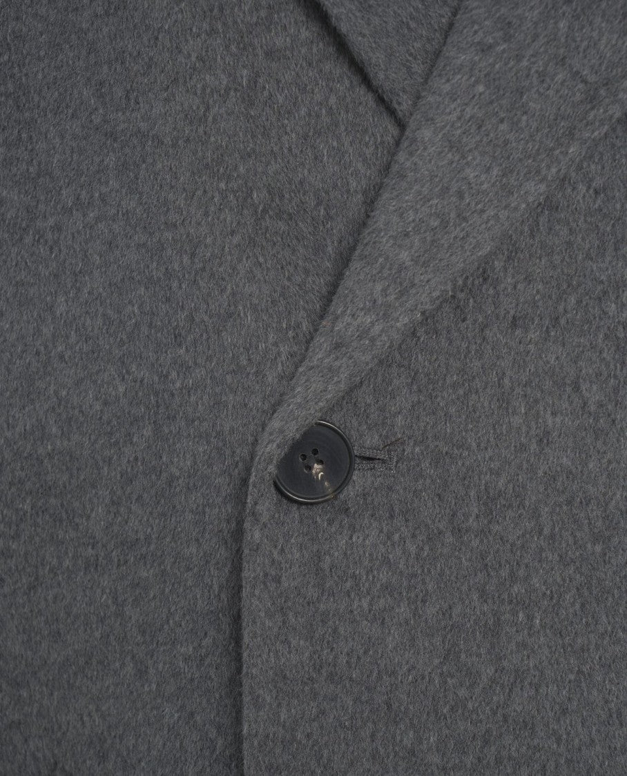 Amaranto Oversized Double-Breasted Gray Coat With Wool And Cashmere Blend