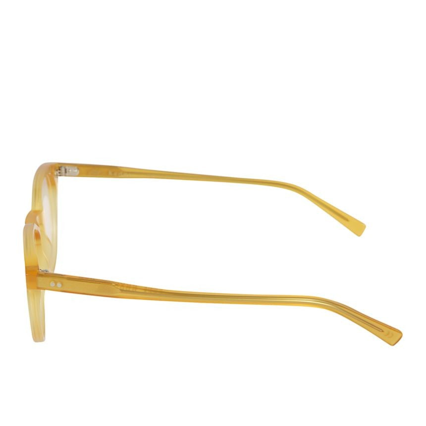 Kador Chyli/N Translucent Amber-Yellow Rounded Eyeglasses With Keyhole Bridge