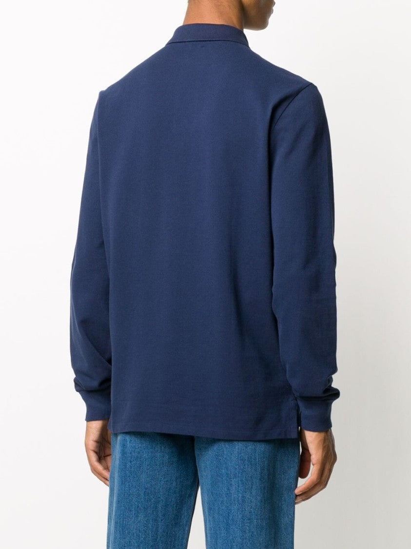 Polo Ralph Lauren Classic Blue Long-Sleeve Polo With Embroidered Logo