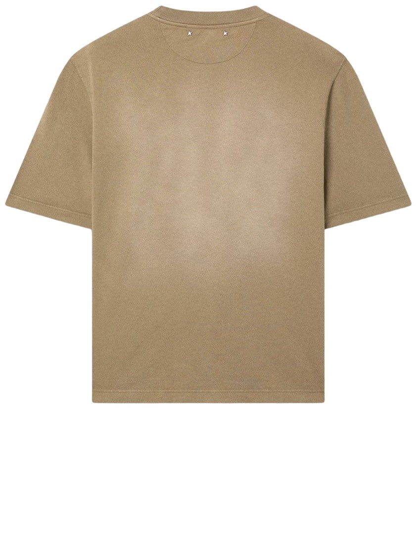 Golden Goose Beige Cotton Jersey Logo T-Shirt