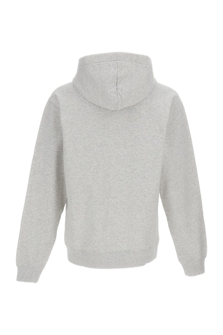 Jacquemus Relaxed Fit Grey Hoodie With Grosgrain Logo Patch