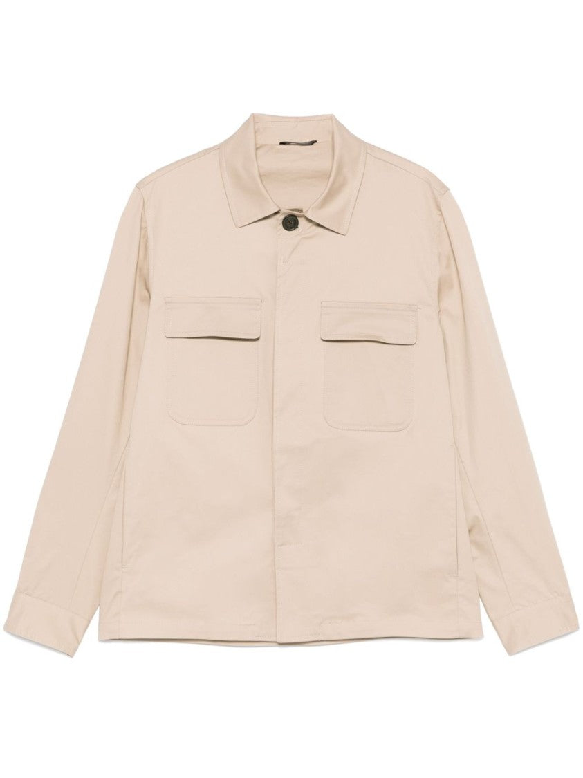 Daniele Alessandrini Beige Jacket With Classic Collar