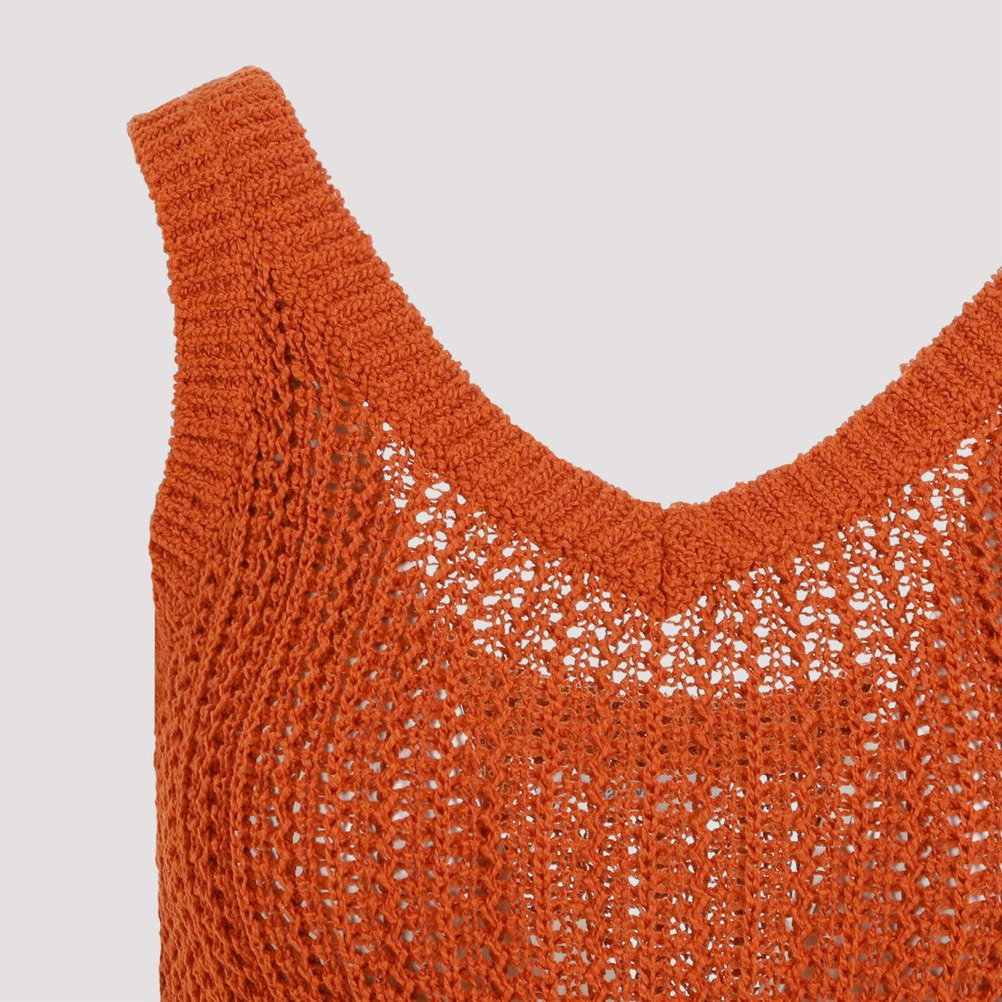 Max Mara Arrigo Crochet Orange Cotton Top