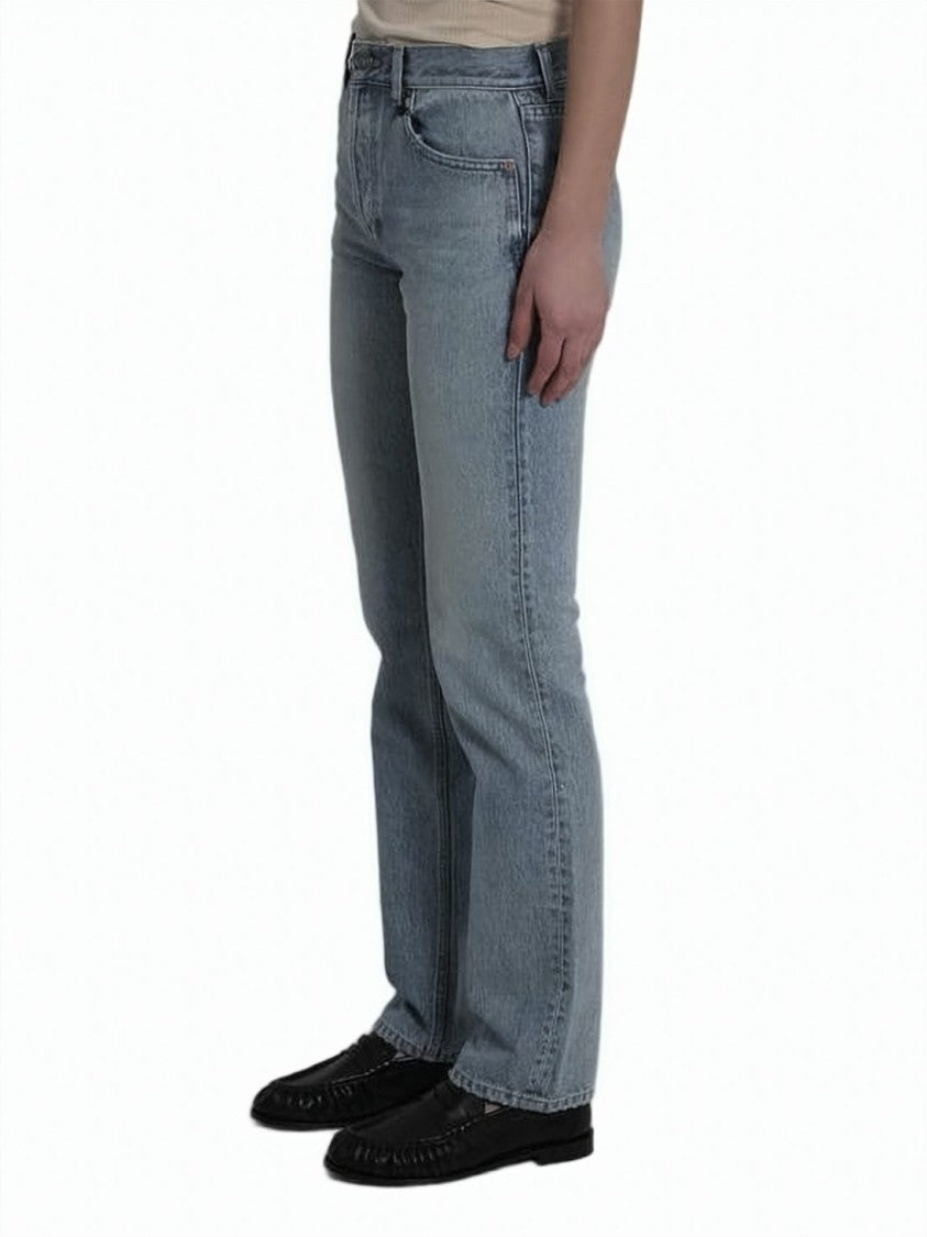 Saint Laurent Light Blue Straight-Leg Denim Pants