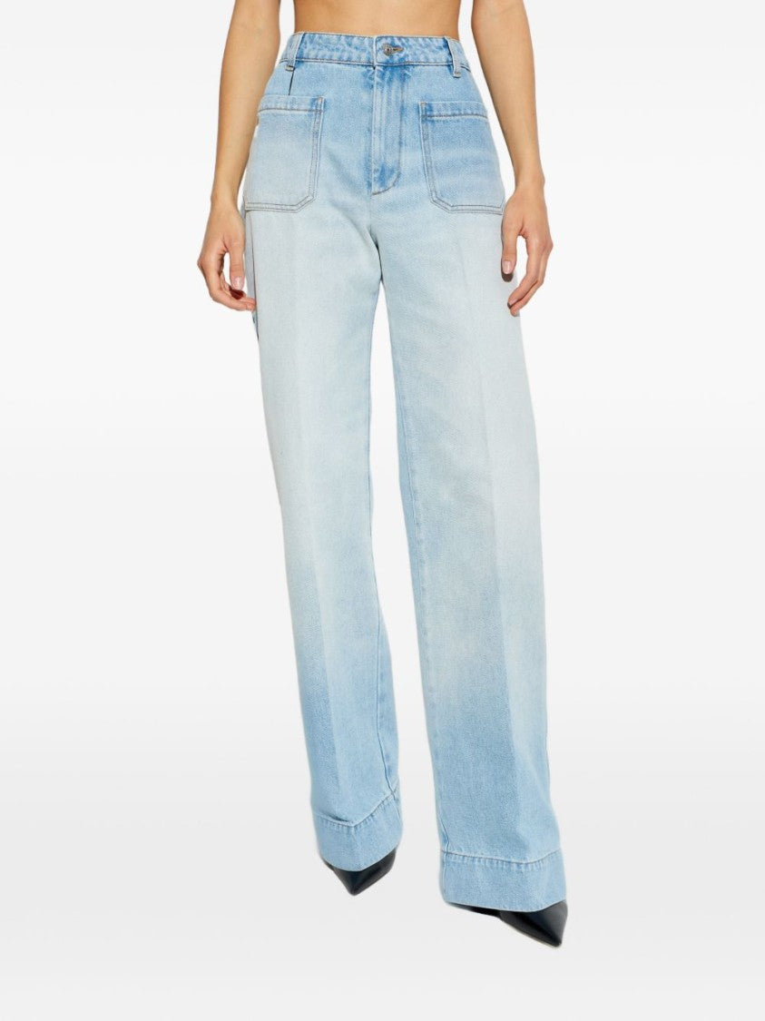 Victoria Beckham Slim-Fit Jeans In Clear Blue Denim