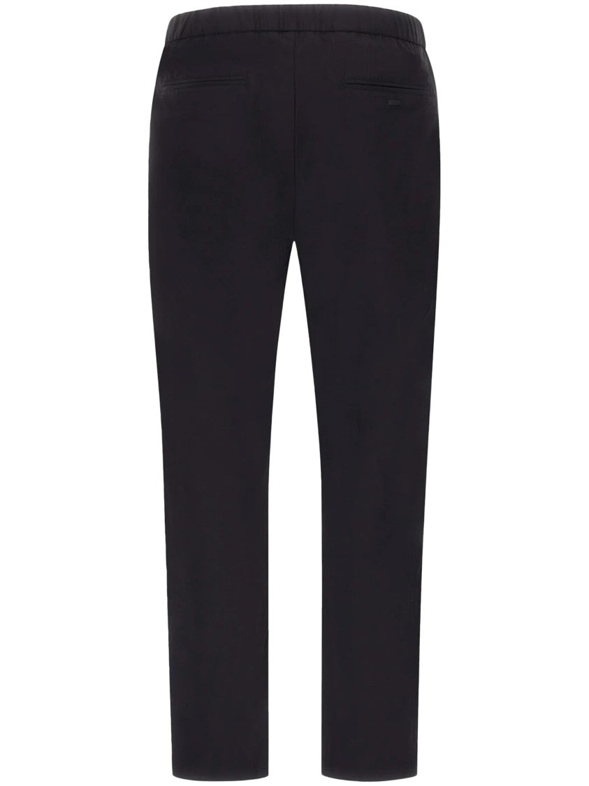 Herno Tailored Black Trousers With Button Closure