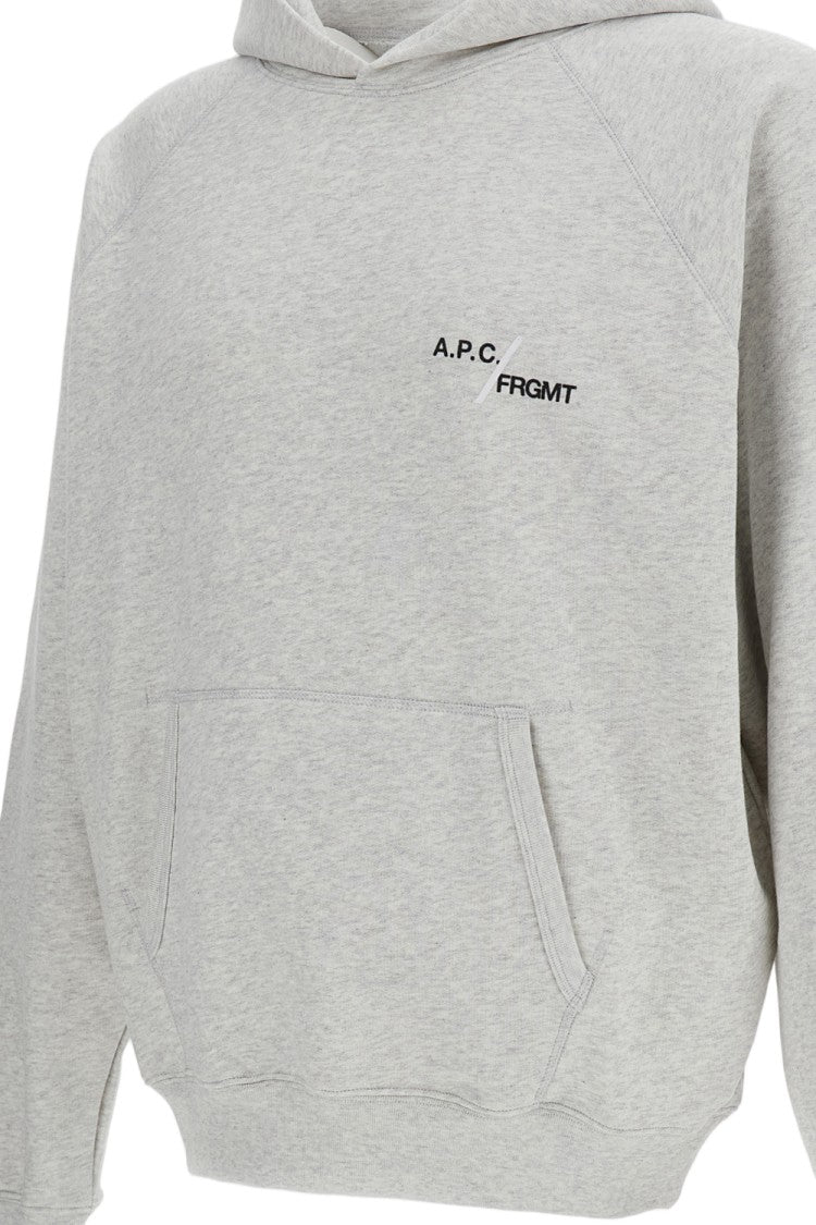 A.P.C. Grey Fragment Cotton Hooded Sweatshirt