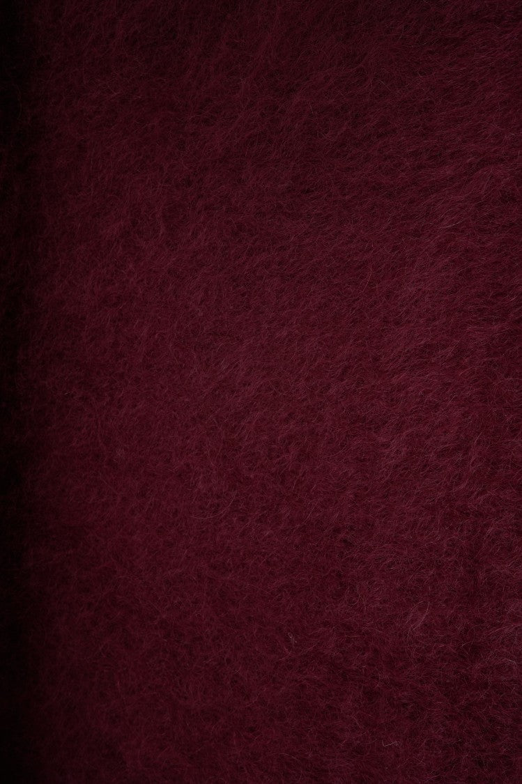 Ottod'ame Burgundy Mohair Scarf With Discreet Logo Detail