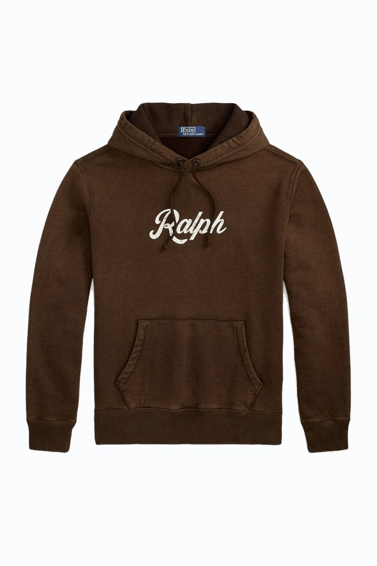 Polo Ralph Lauren Dark Brown Washed Script Pullover Hoodie