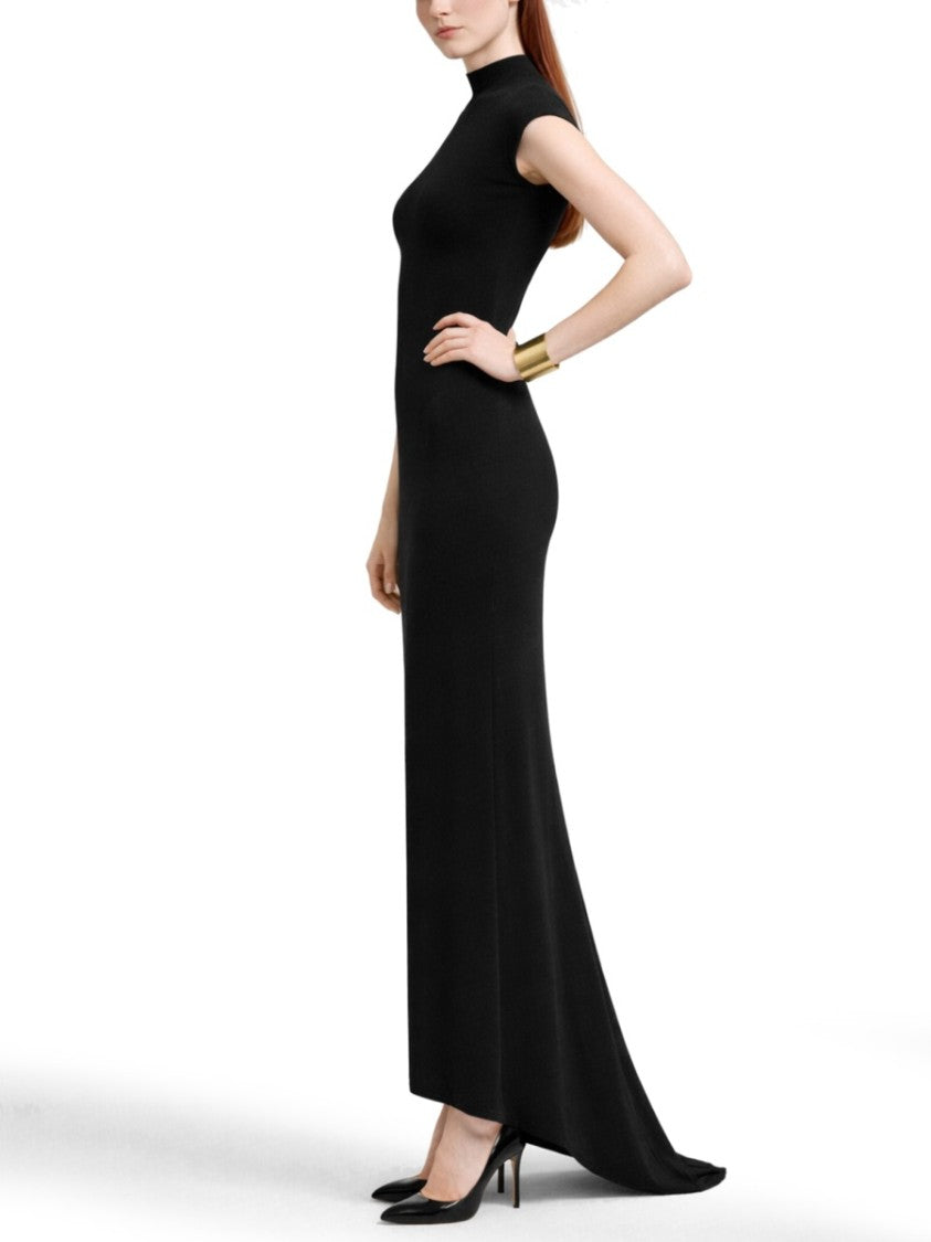 Tom Ford High Neck Viscose Cut-Out Evening Dress
