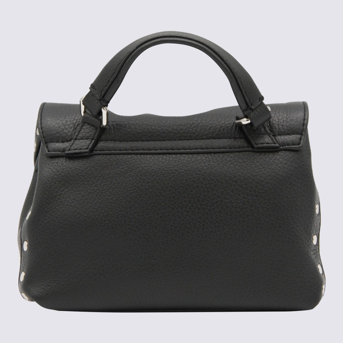 Zanellato Structured Handbag With Pebbled Texture And Metallic Turn-Lock Closures