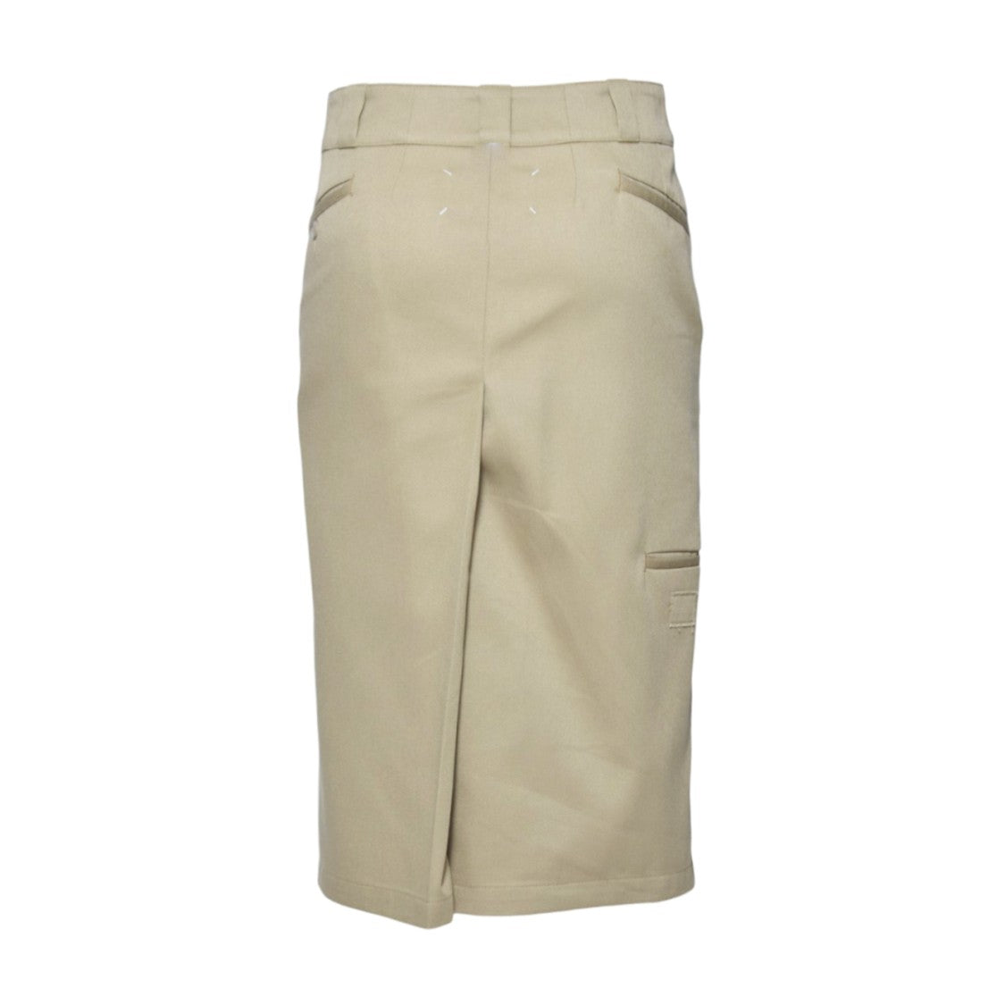 Maison Margiela Midi Skirt In Beige Cotton Twill