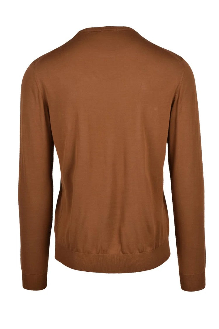 Drumohr Cotton Crewneck Sweater - Brown