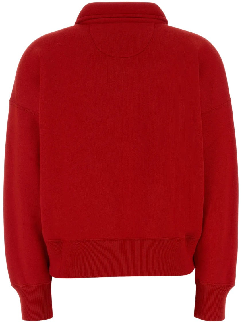 Polo Ralph Lauren Red Quarter-Zip Cotton Sweatshirt