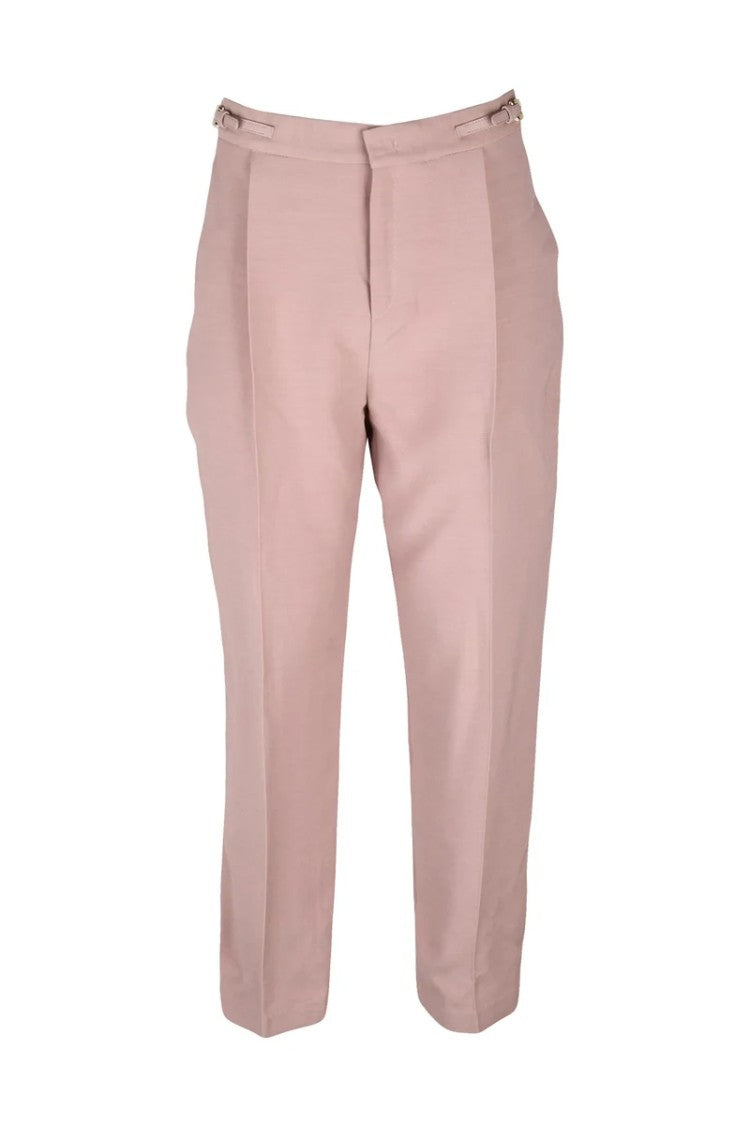 Elisabetta Franchi Wool Silk Trousers - Old Rose