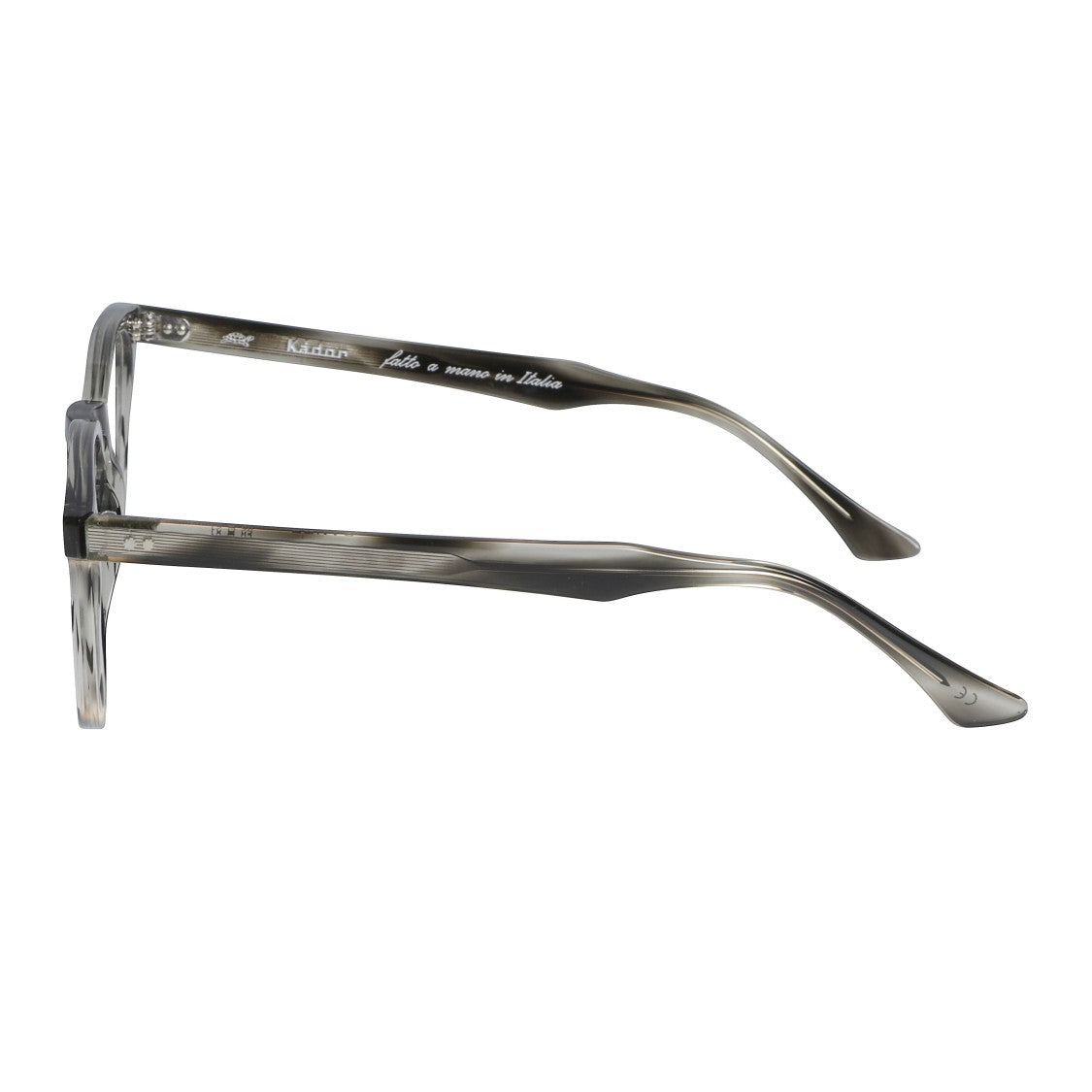 Kador Dante Marbled Grey Rounded Square Eyeglasses With Keyhole Bridge