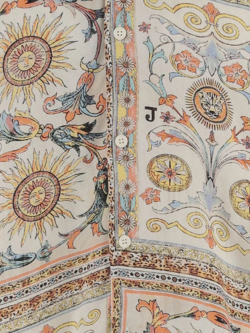 Just Cavalli Short-Sleeved Floral Sun Printed Shirt