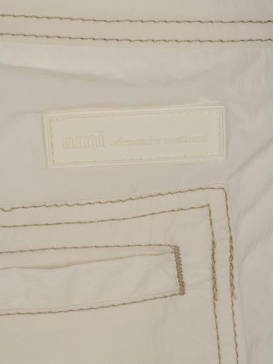 Ami Paris Straight Cut Polyamide Shorts With Clean Finish