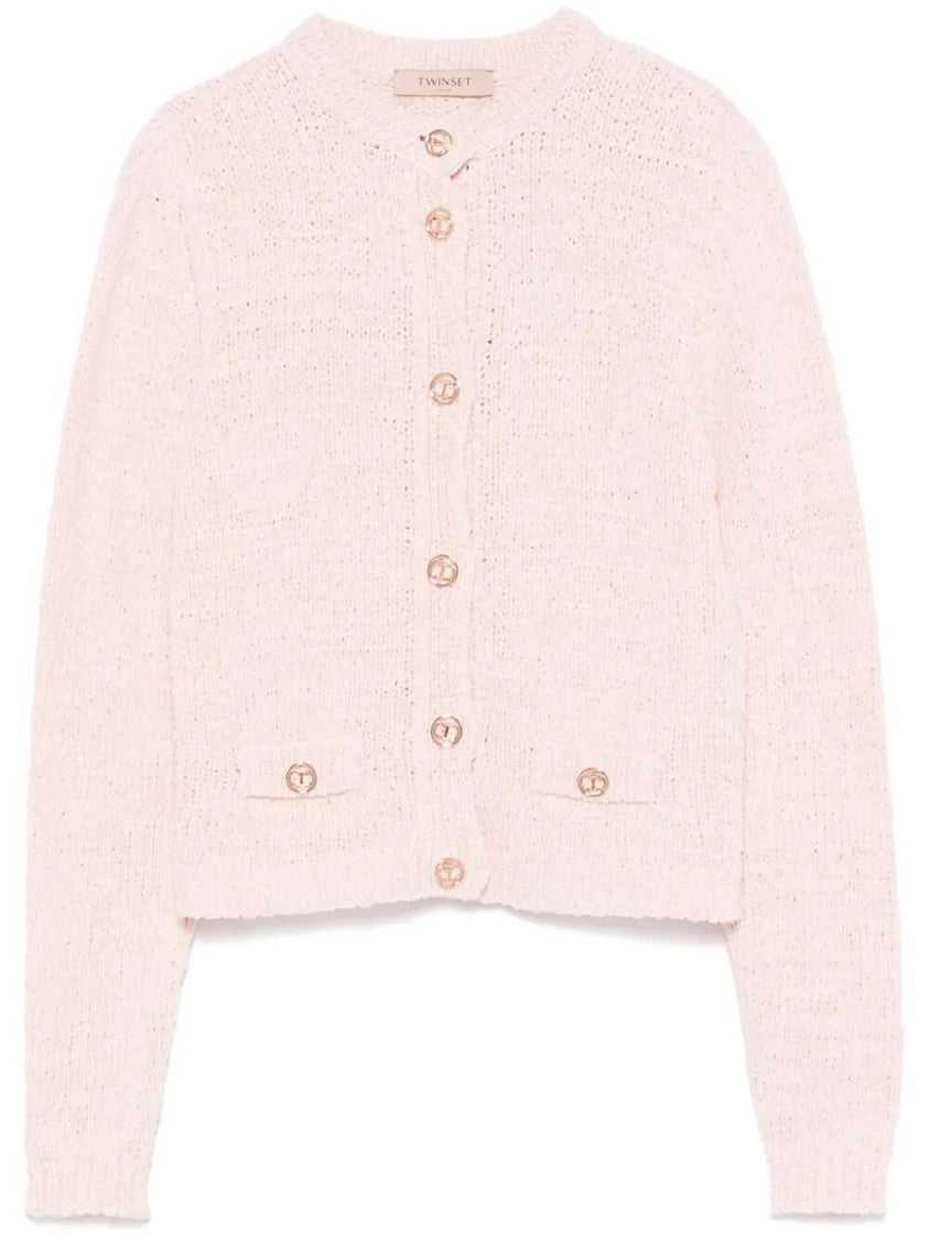Twin-Set Textured Knit Jacket With Button-Down Front