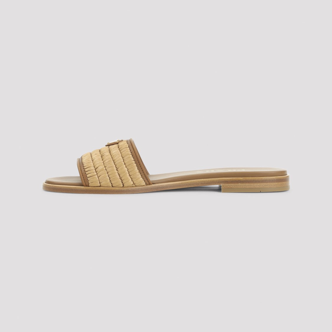 Prada Raffia And Leather Sandals