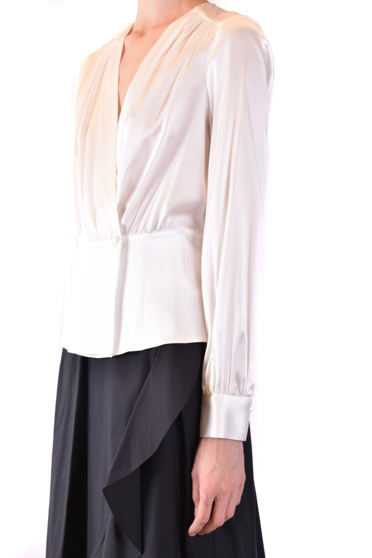 Pinko Silk Blend Blouse With Wrap-Style Front