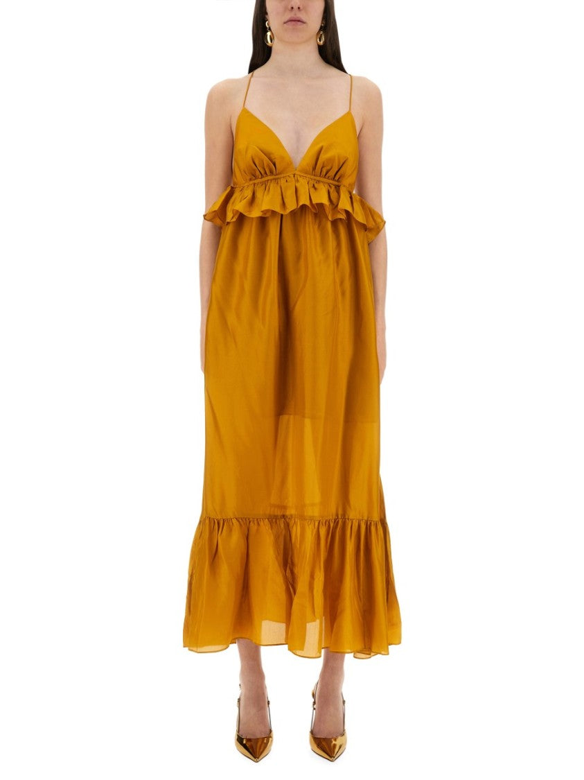 Zimmermann Rhiannon Ruffled Silk Midi Dress
