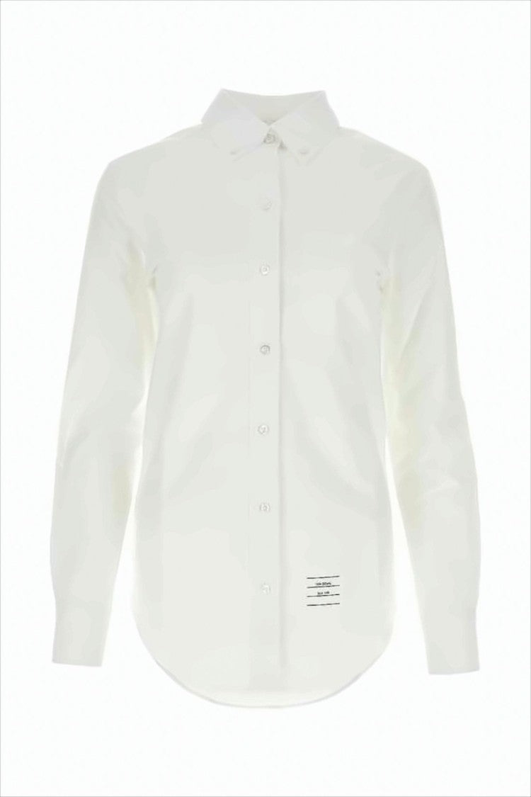 Thom Browne Classic Long-Sleeve Button-Up Shirt With Pointed Collar