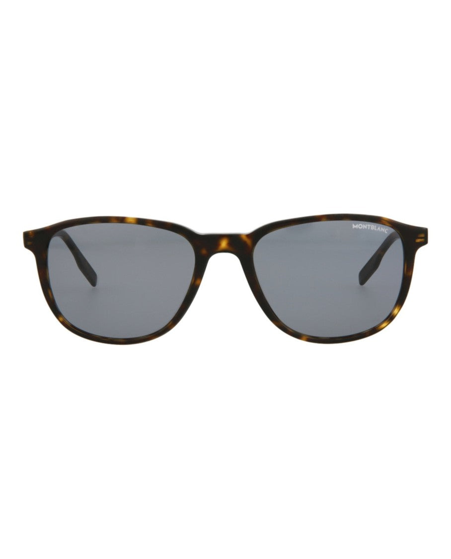 Montblanc Square-Frame Tortoiseshell Acetate Sunglasses With Designer Case