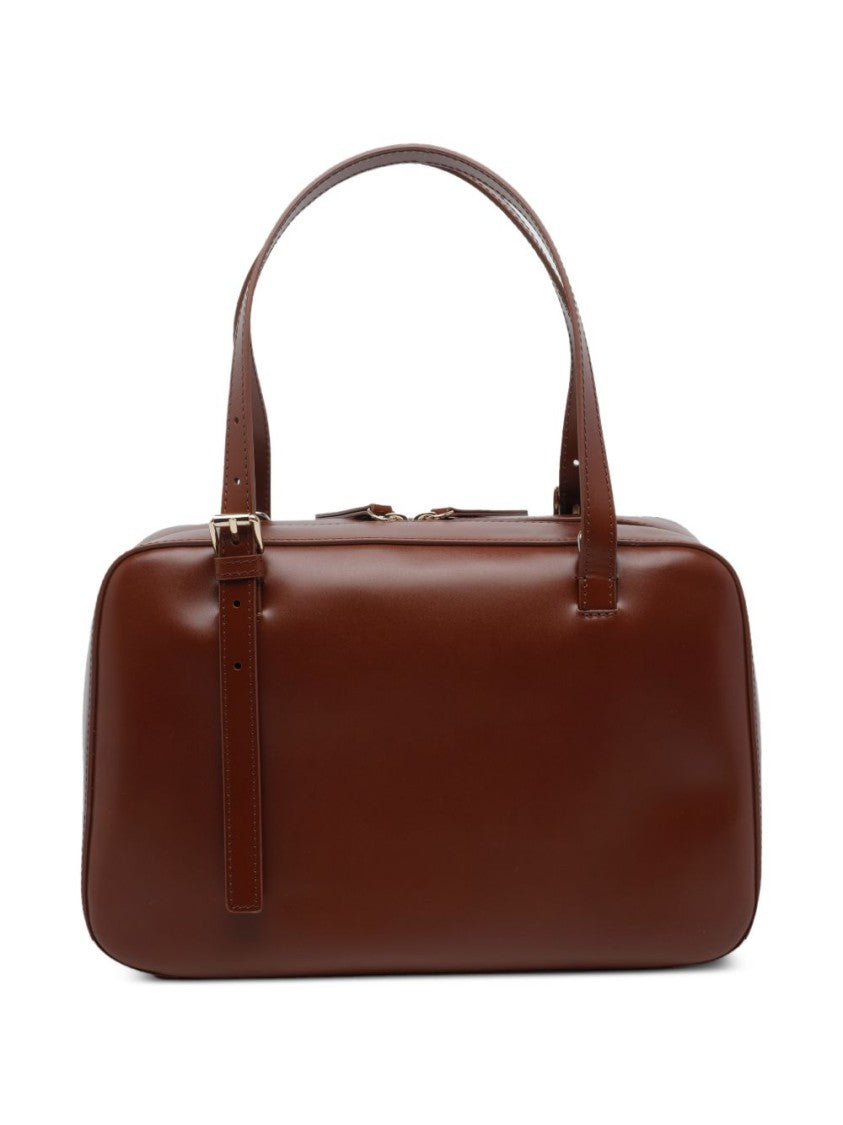 A.P.C. Virginie Box Polished Leather Tote Bag