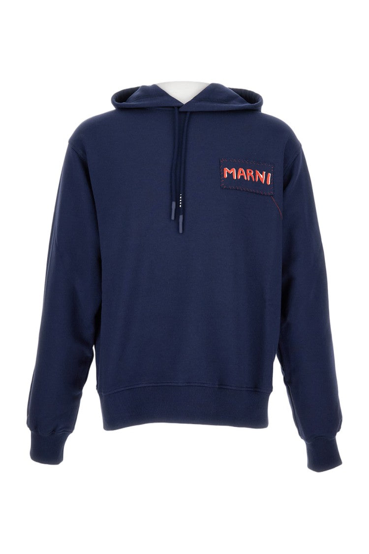 Marni Loose-Fit Hoodie With Front Logo Detail
