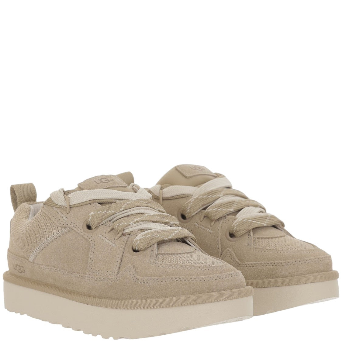 Ugg Beige Suede Woven Sneakers