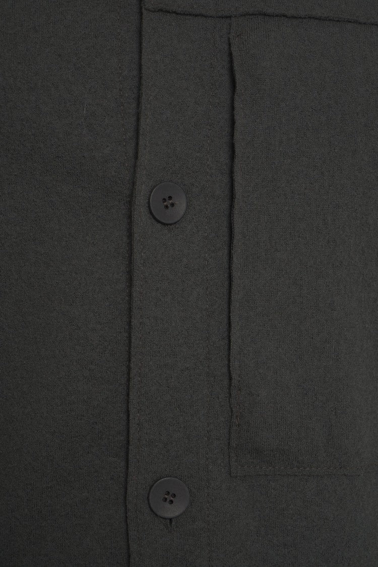 Transit Lana Vergine Overshirt With Classic Collar And Button Closure