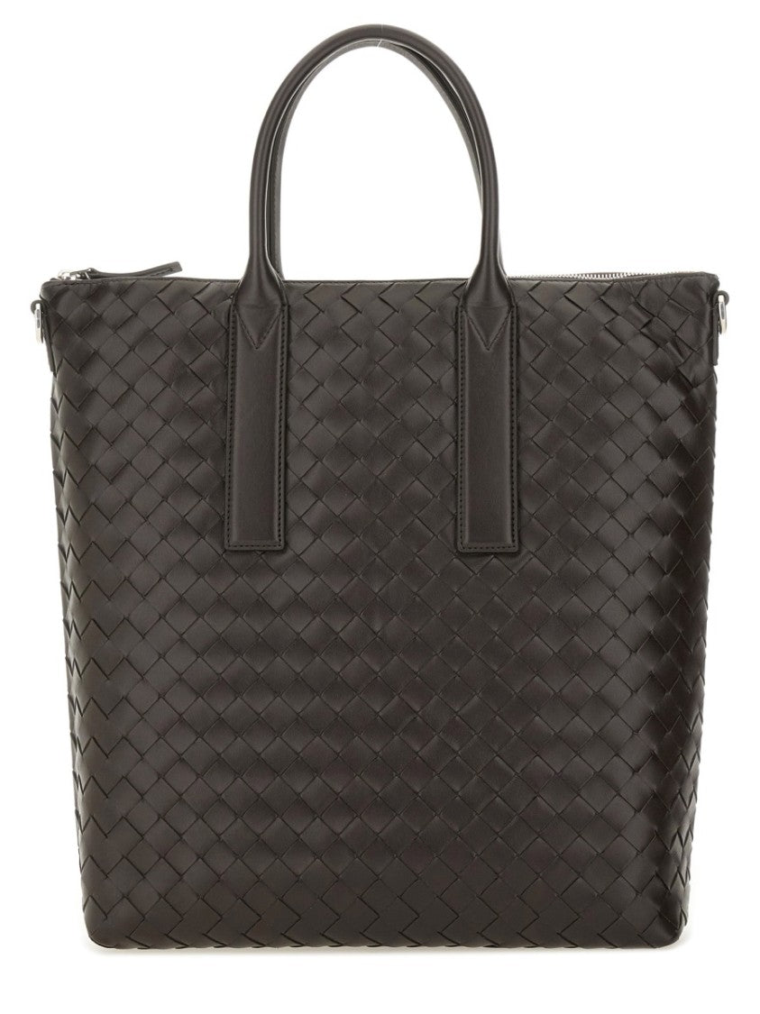 Bottega Veneta Woven Calfskin Tote Bag With Adjustable Strap And Silver-Tone Hardware