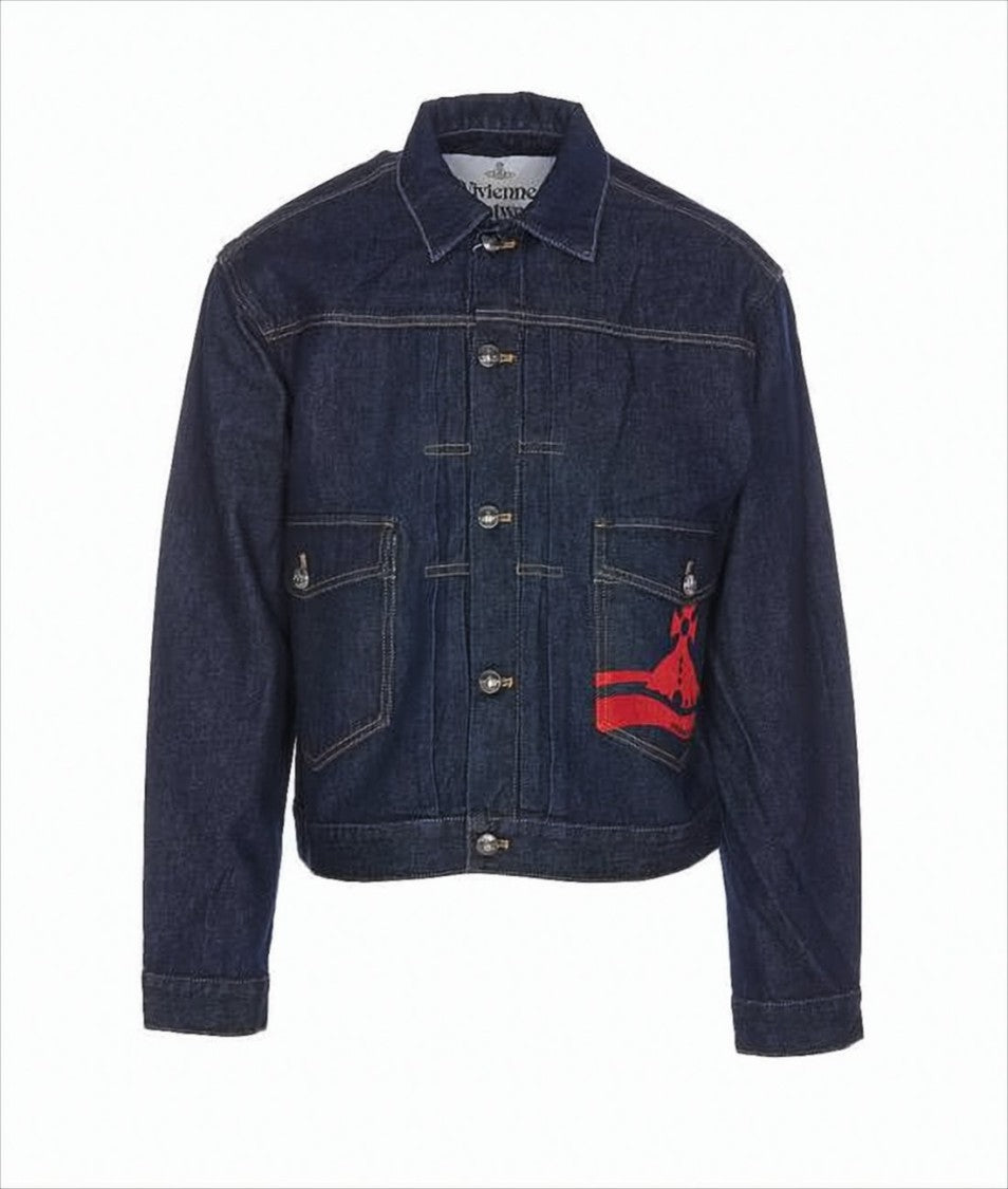 Vivienne Westwood Structured Denim Jacket With Contrast Stitching