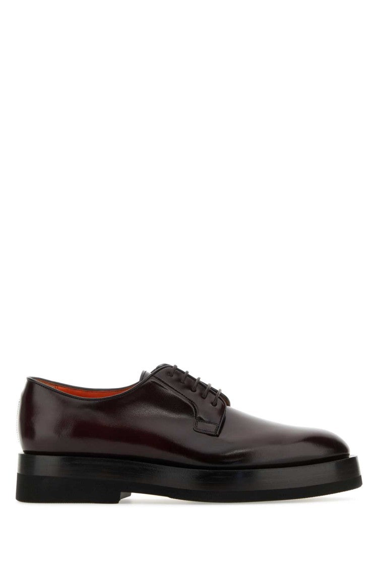 Santoni Grape Leather Lace-Up Shoes