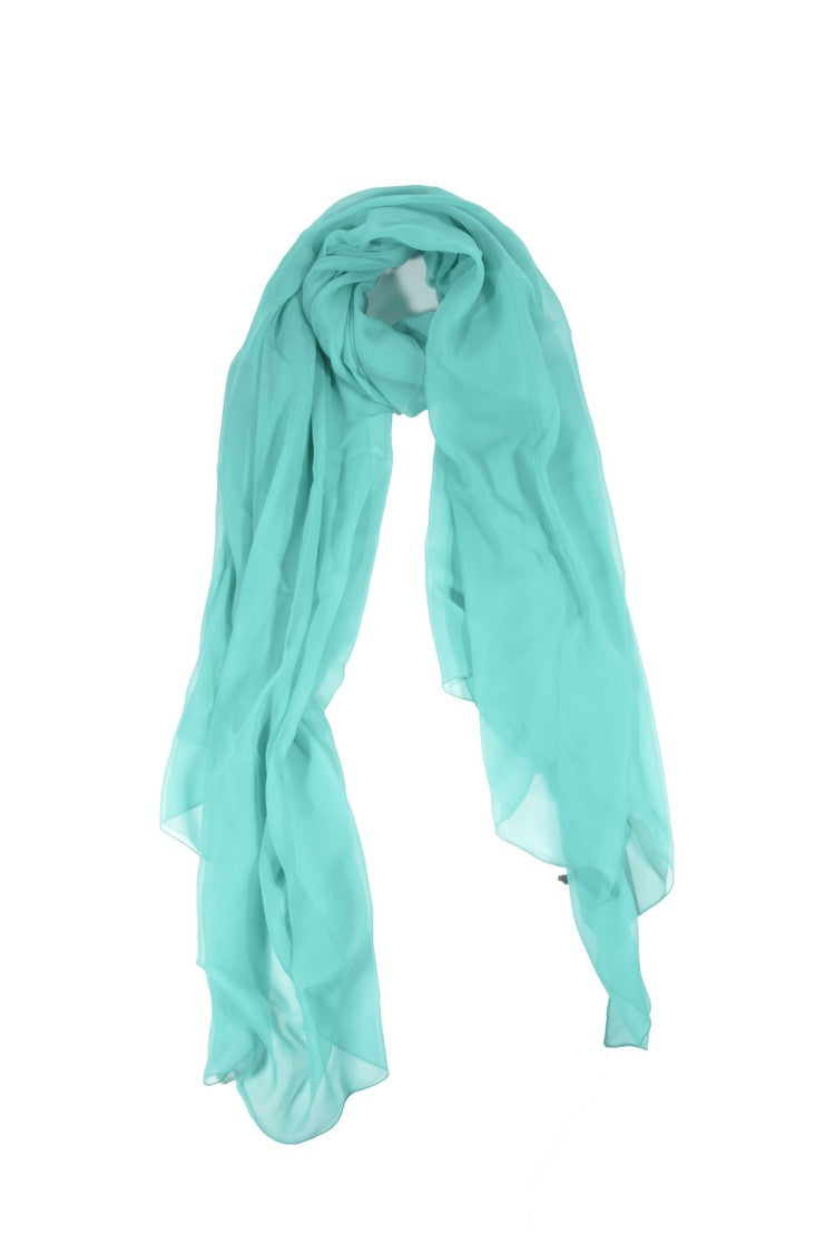 Alberta Ferretti Silk Scarf With Vibrant Turquoise Hue And Soft Drape