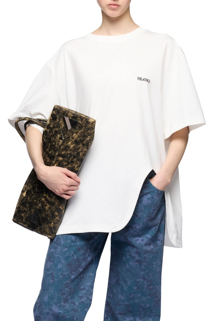 The Attico White Oversized T-Shirt With Side Slits