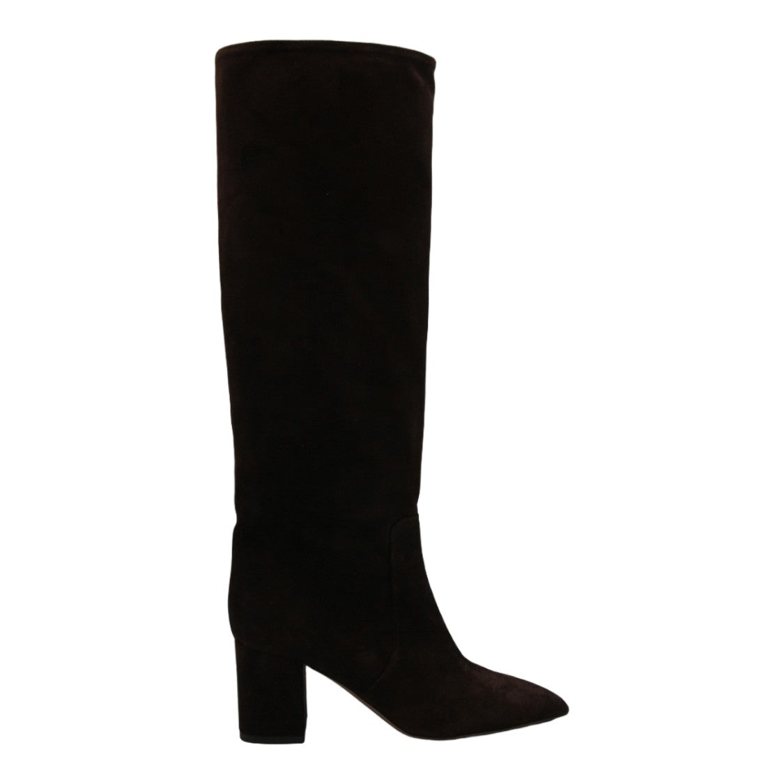 Paris Texas Pointed Toe Knee-Height Boots With Velvety Texture