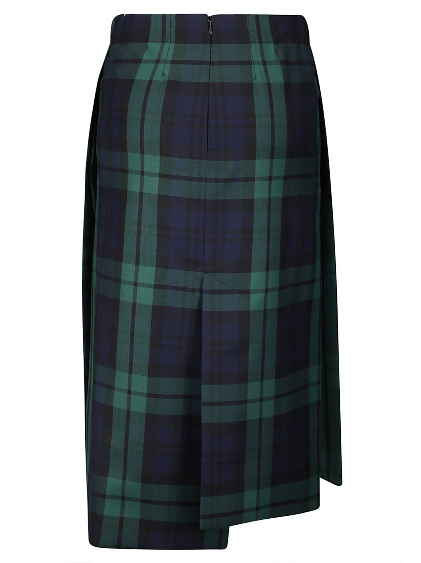 Setchu Tartan Skirt With Slits