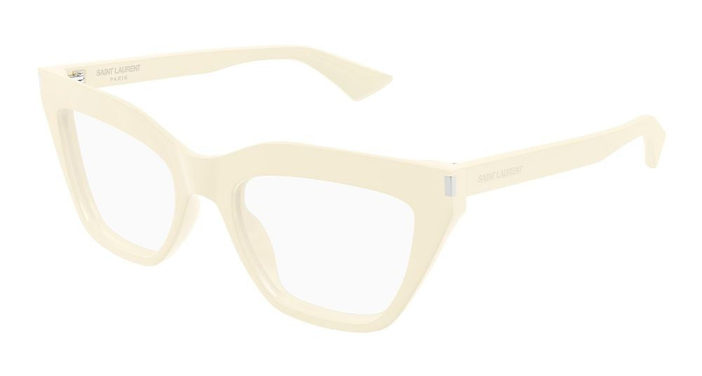 Saint Laurent Ivory Translucent Ivory Oversized Square Eyeglasses