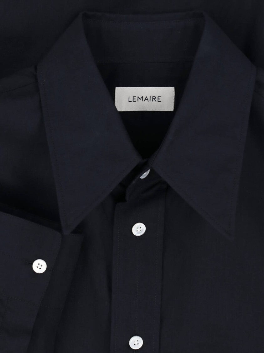 Lemaire Black Classic Collar Lightweight Cotton Shirt