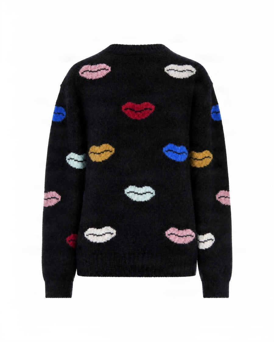 Fiorucci Intarsia Knit Mohair-Blend Scalloped Sweater
