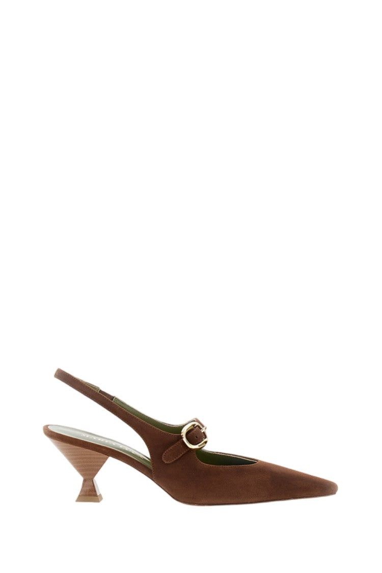 Maria Luca Brown Natalia Open Back Hourglass Heels