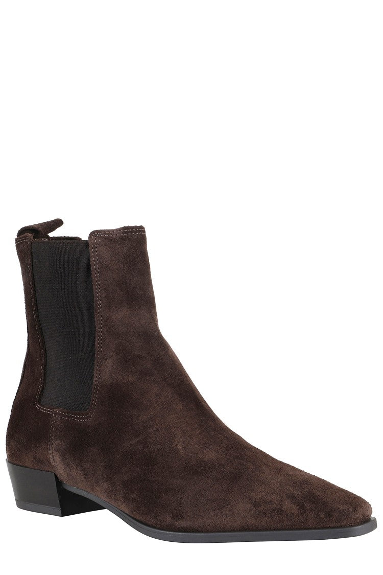 Copenhagen Studios Pointed Ankle Boot With Square Heel