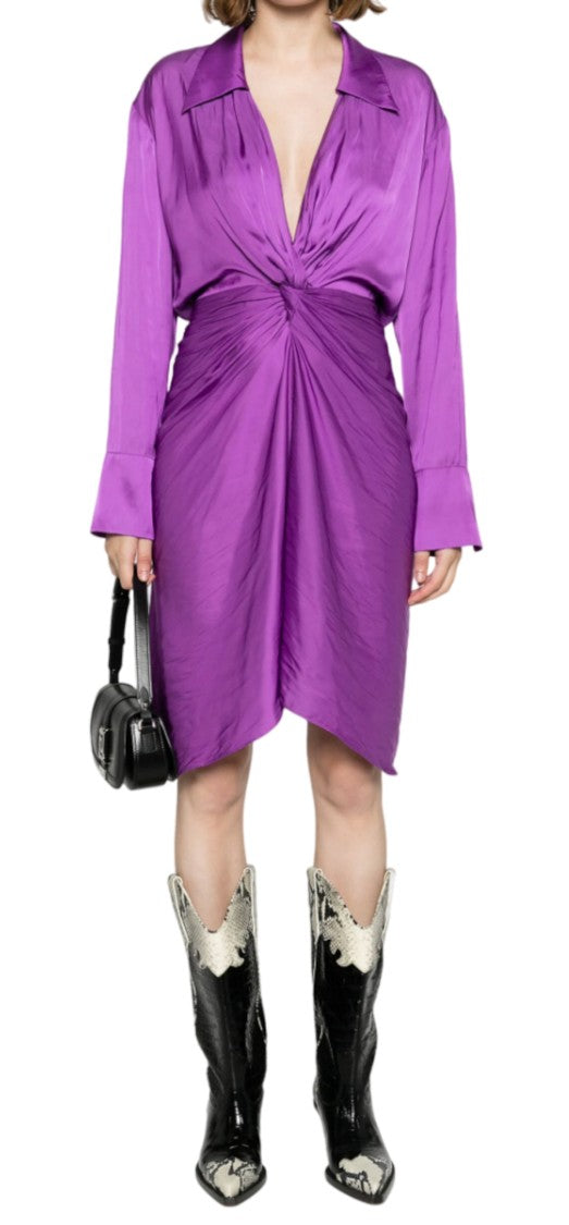 Zadig & Voltaire Vibrant Purple Draped Mini Dress
