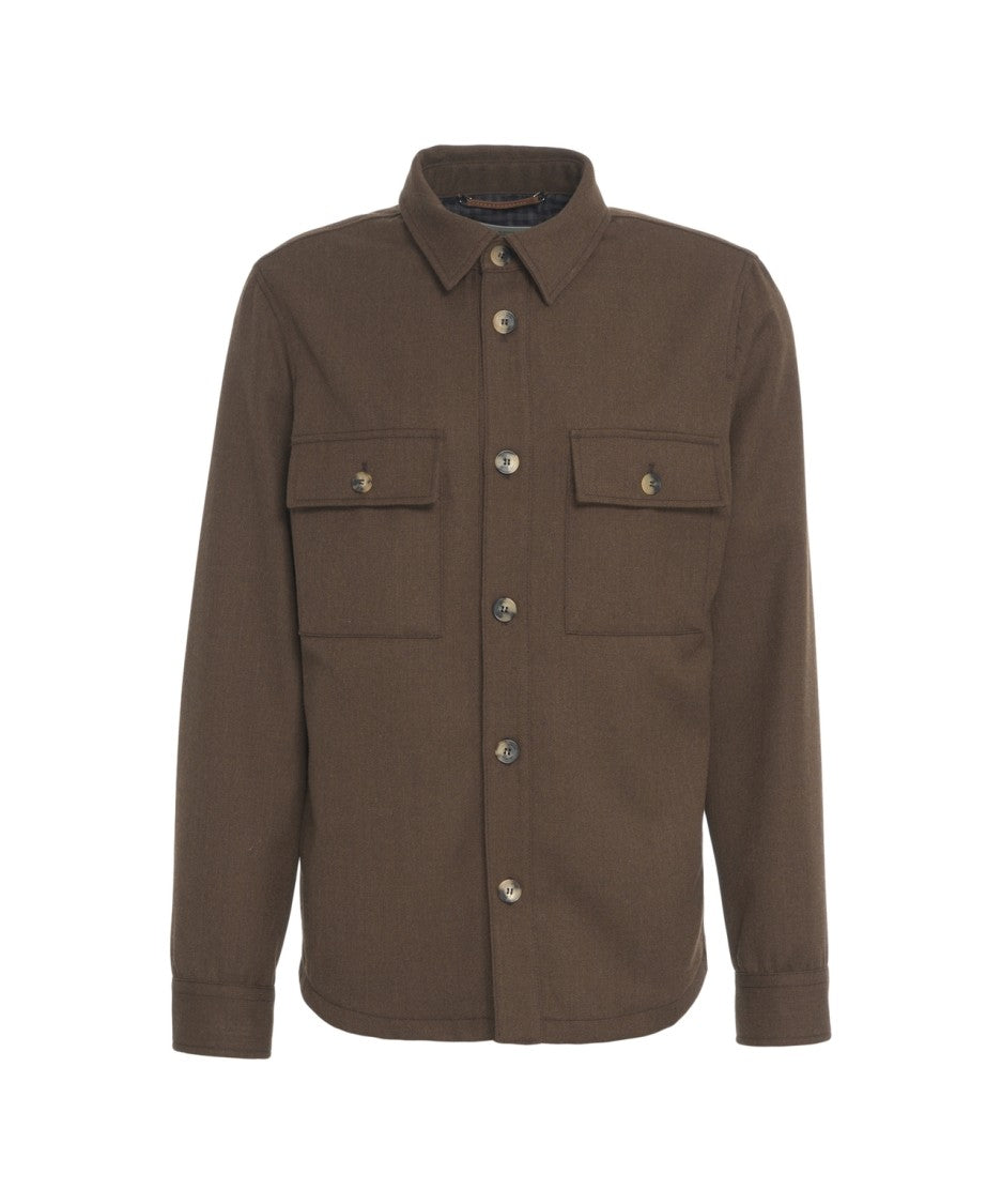 Jacob Cohen Utility-Inspired Overshirt With Classic Kent Collar And Buttoned Pockets