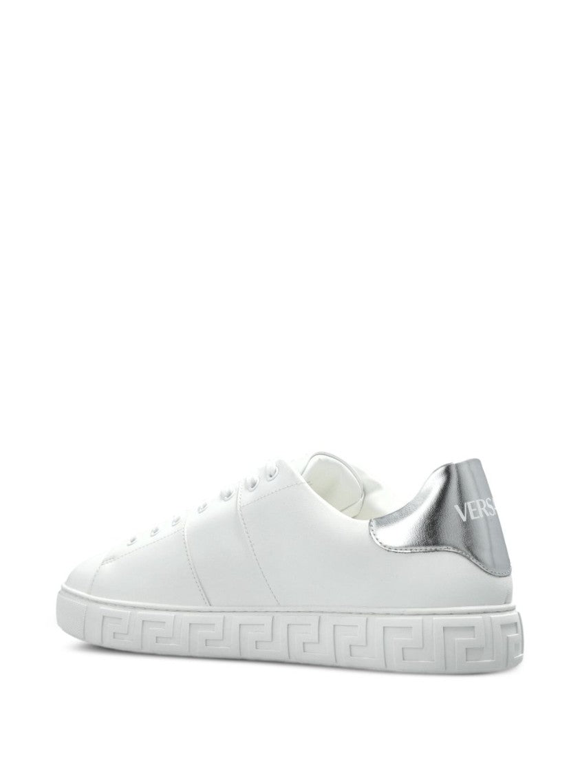 Versace Low-Top Sneakers In Silk And Nylon With Metallic Accents
