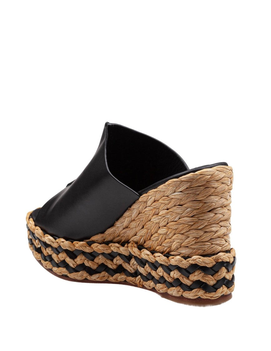 Paloma Barceló Paloma Ivane Leather Sandal With Raffia Wedge