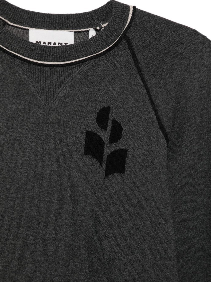 Isabel Marant Étoile Cropped Knit Sweater With Abstract Applique Detail
